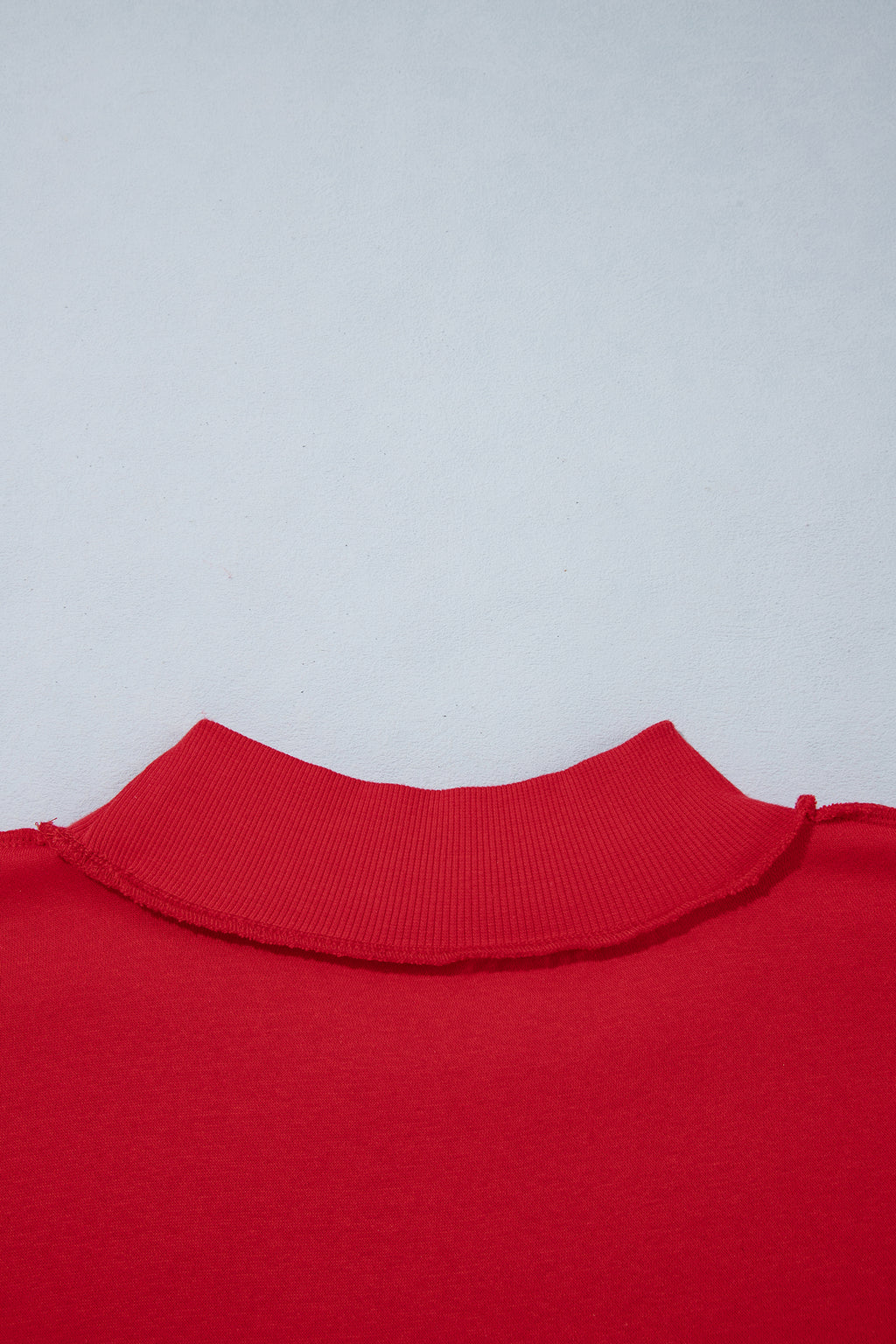 Fiery Red Saved By Grace Embroidered Detail Letter Graphic High Neck Sweatshirt