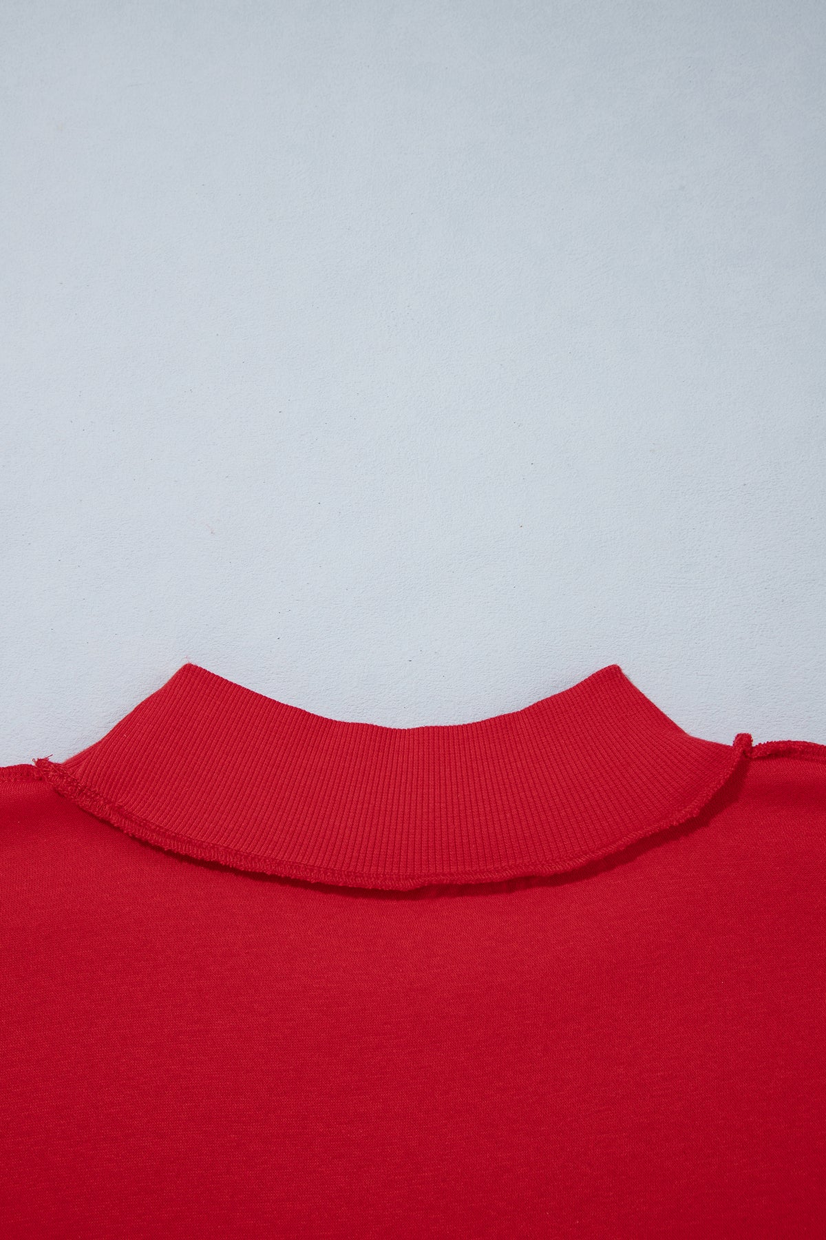 Fiery Red Saved By Grace Embroidered Detail Letter Graphic High Neck Sweatshirt