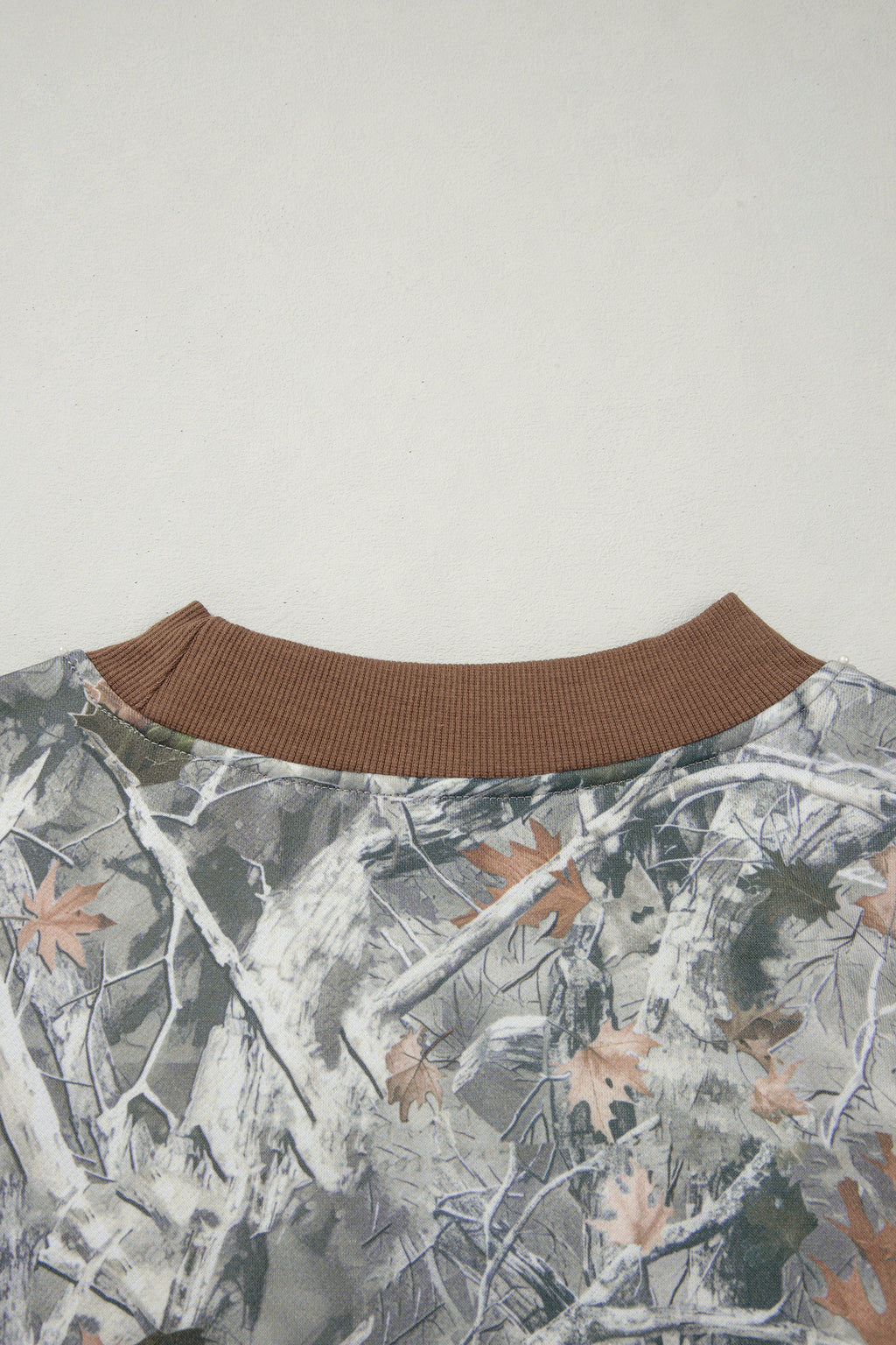 Gray Western Camo Letter Print Baggy Pullover Sweatshirt