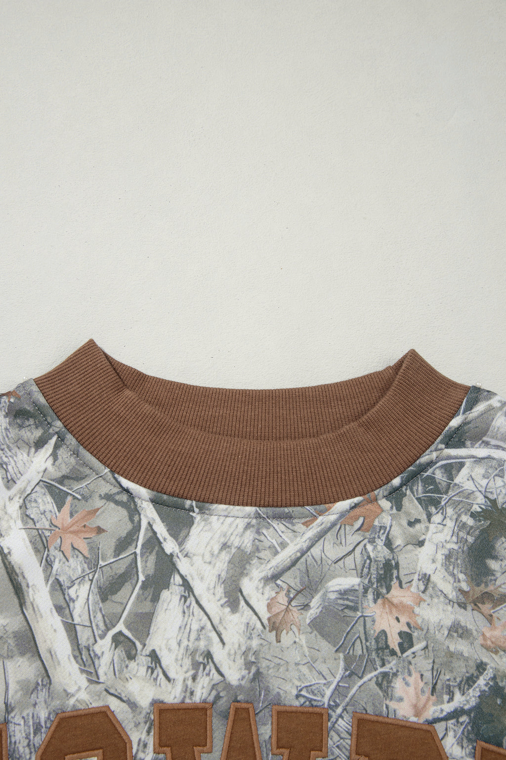 Gray Western Camo Letter Print Baggy Pullover Sweatshirt