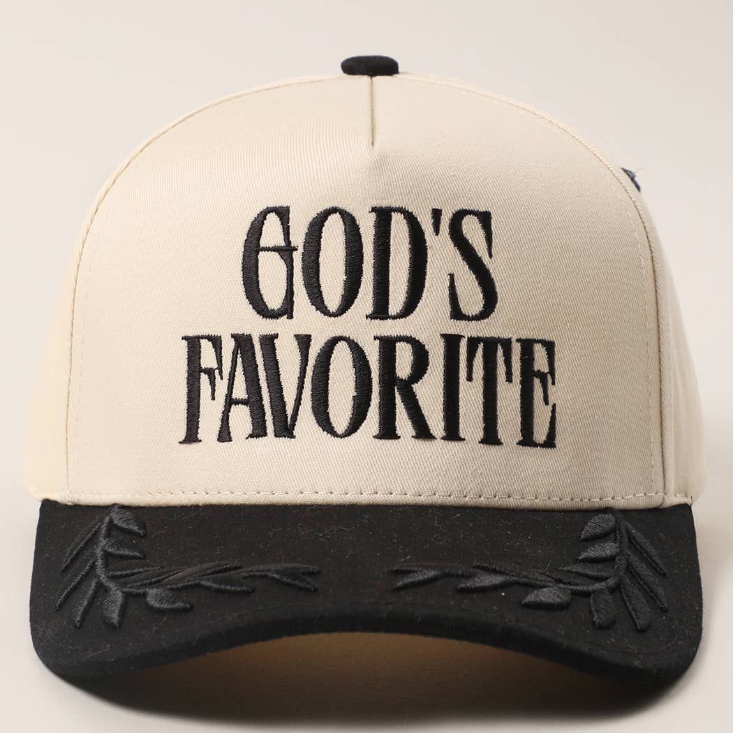 GOD'S FAVORITE Two-Tone Trucker Hat with Bay Leaf