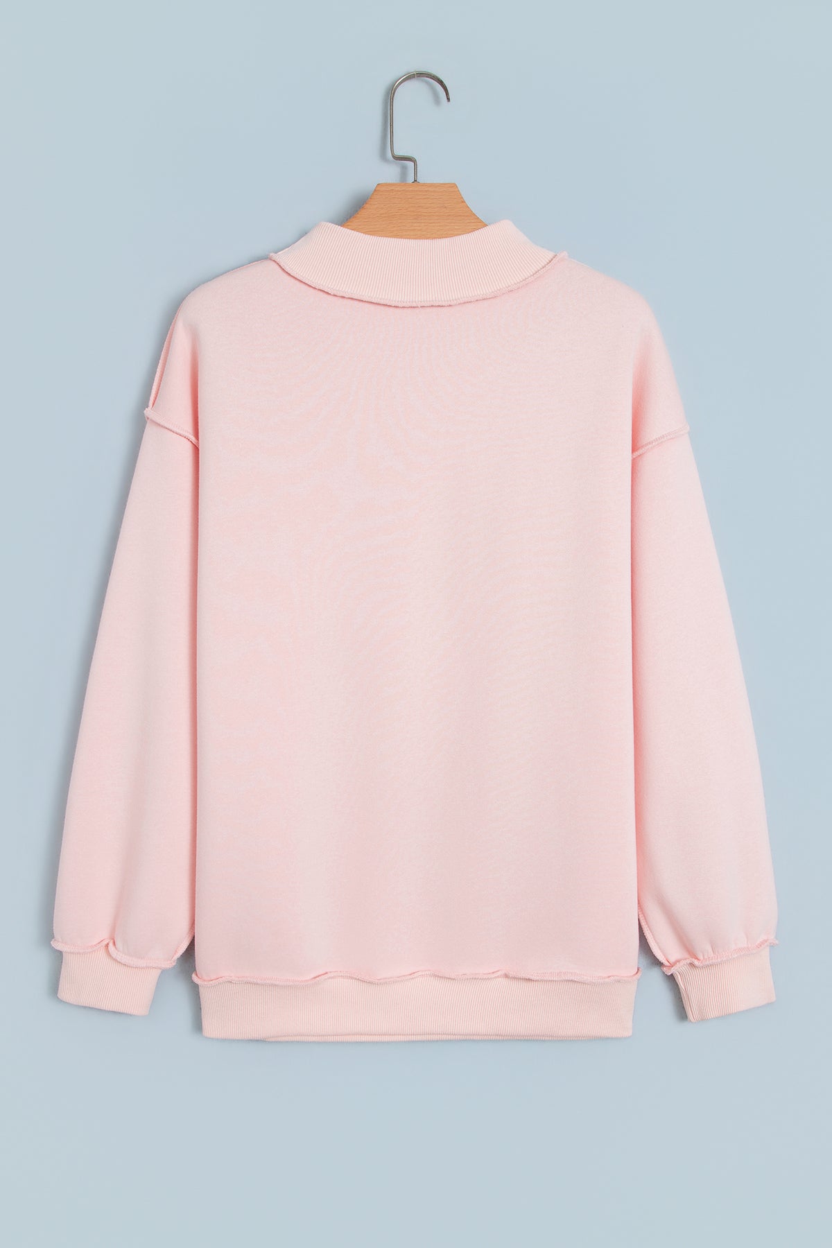 Fiery Red Saved By Grace Embroidered Detail Letter Graphic High Neck Sweatshirt