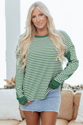 Green Stripe Thermal Top