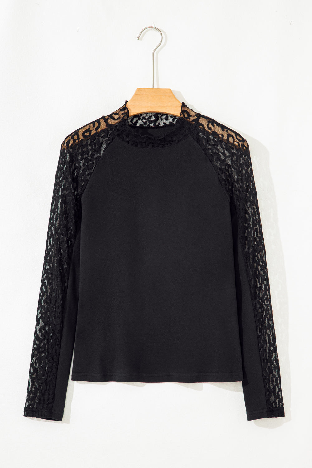 Black Leopard Mesh Top