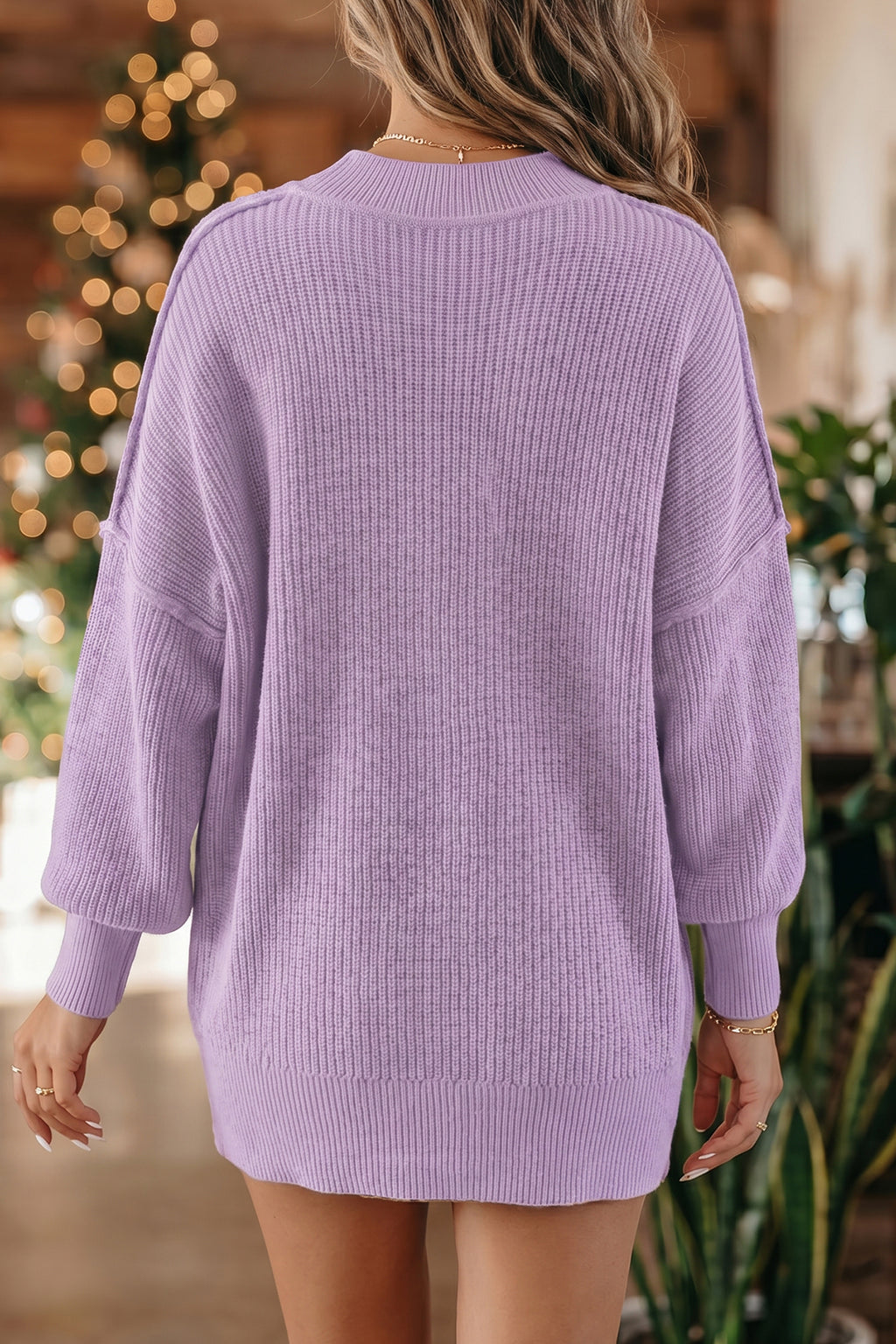 Orchid Ribbed Knit Sweater