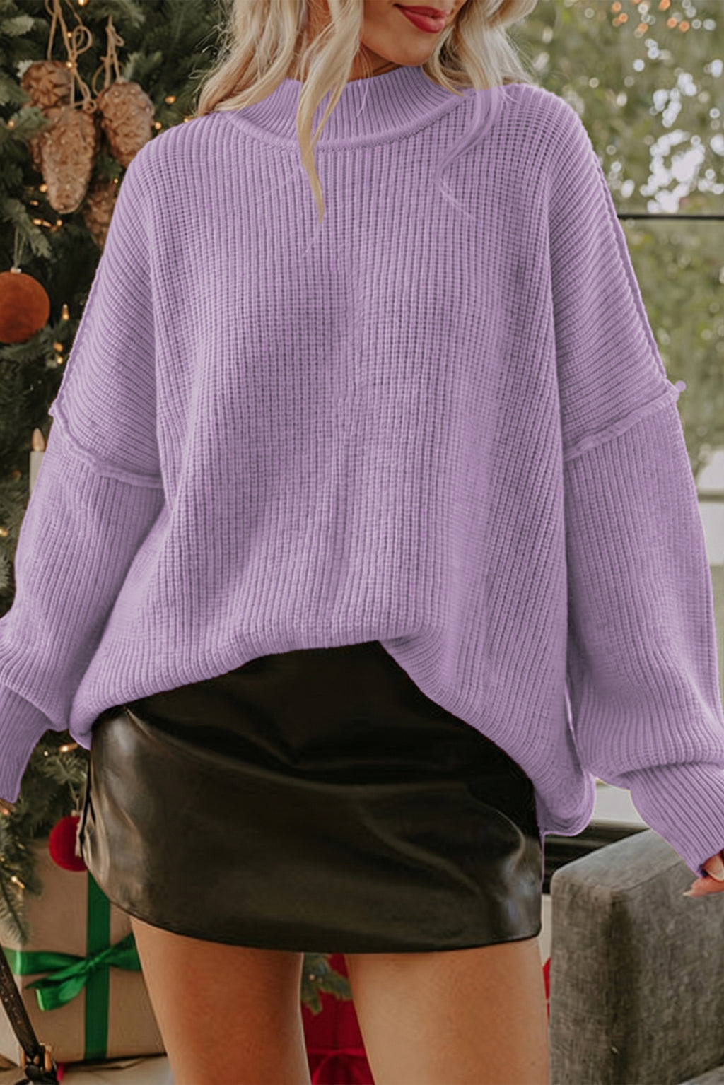 Orchid Ribbed Knit Sweater