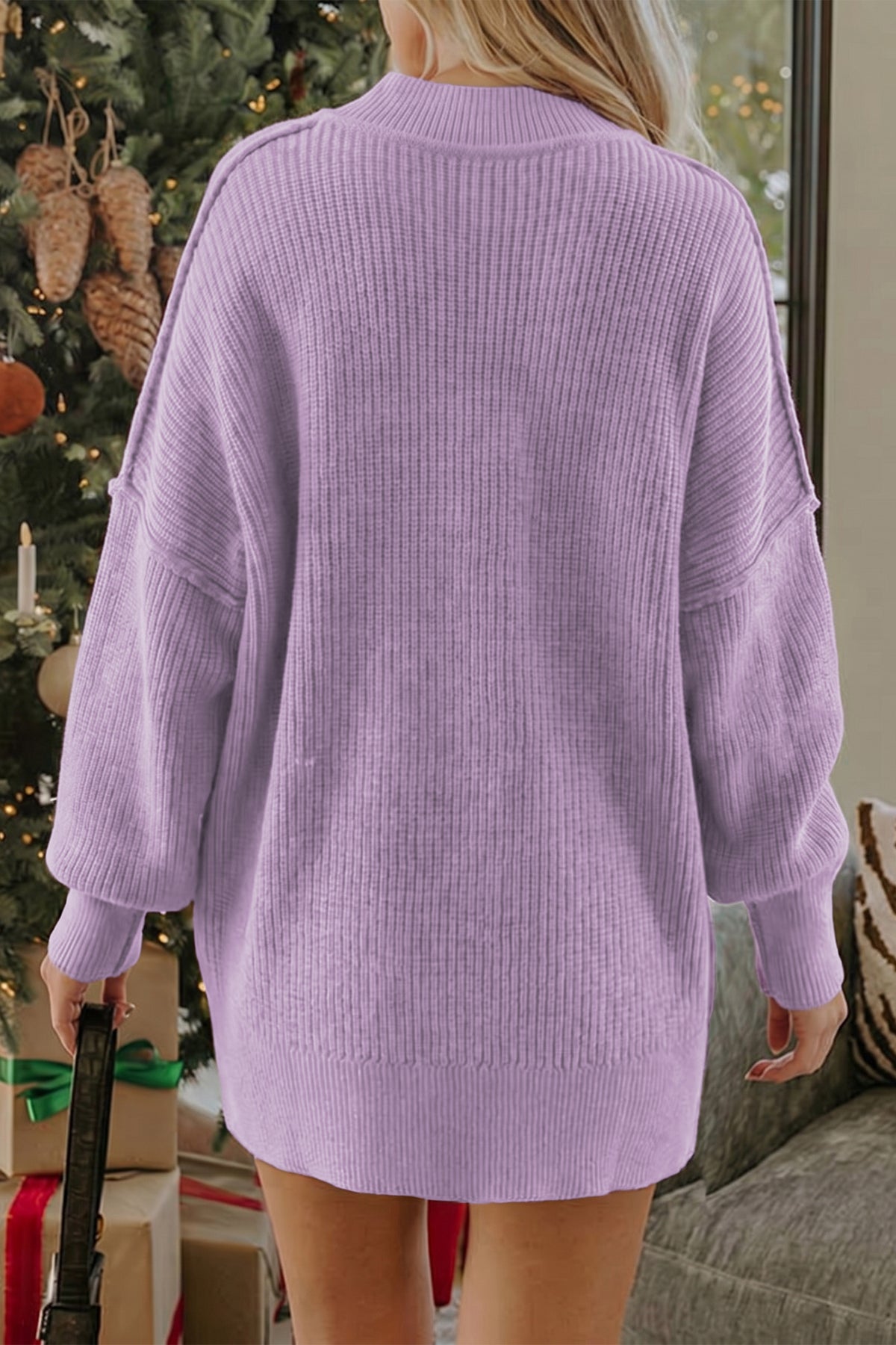 Orchid Ribbed Knit Sweater