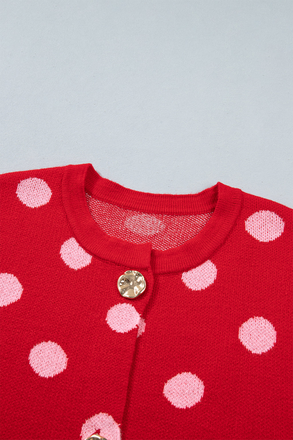 Red Polka Dot Sleeveless Knit Sweater Vest