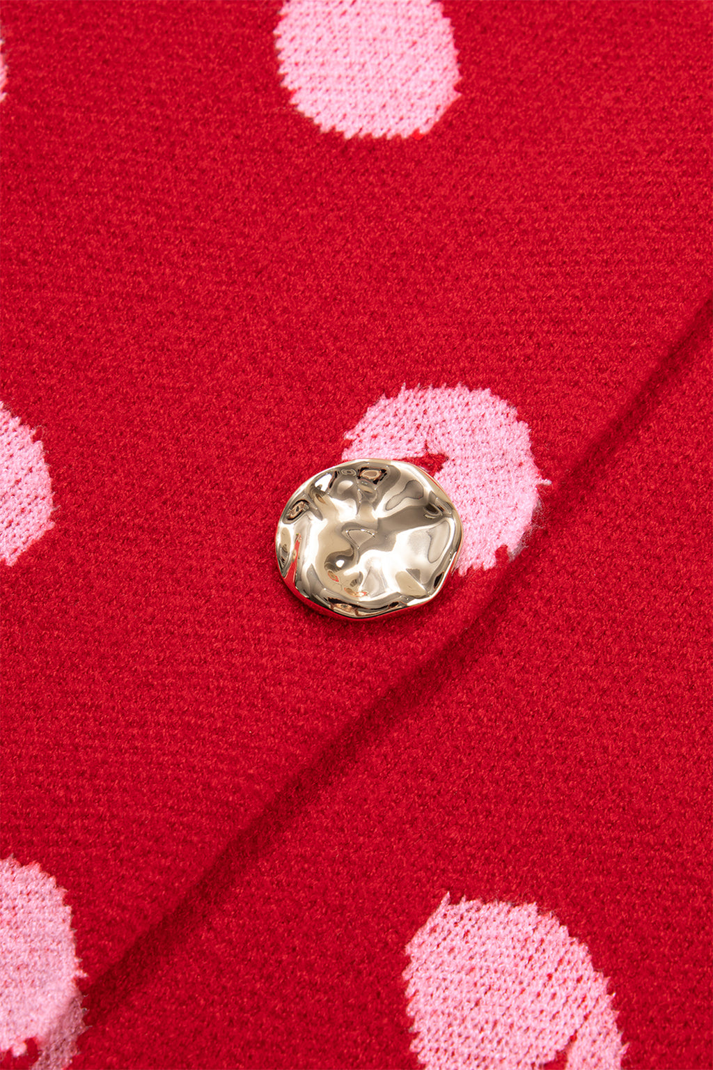 Red Polka Dot Sleeveless Knit Sweater Vest