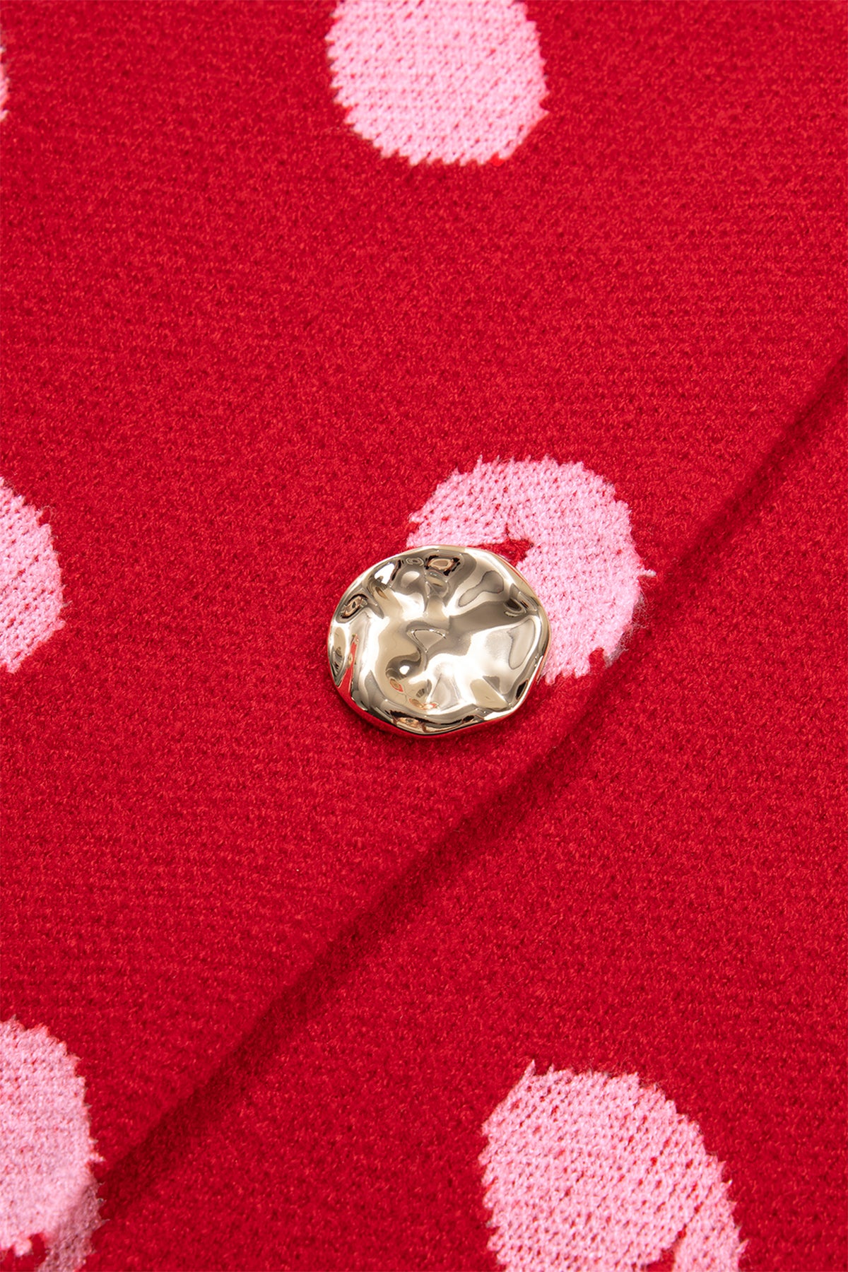 Red Polka Dot Sleeveless Knit Sweater Vest