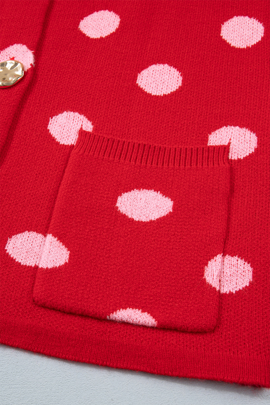 Red Polka Dot Sleeveless Knit Sweater Vest