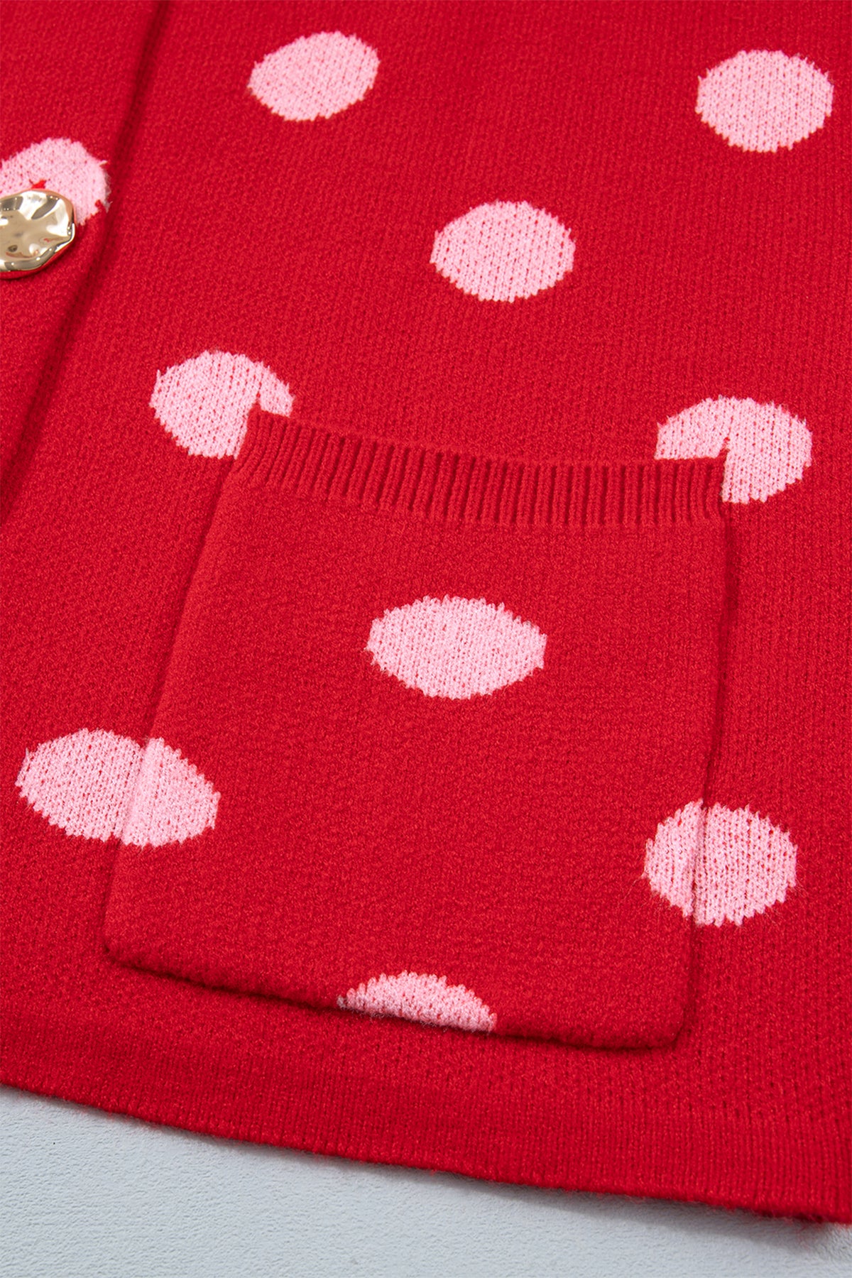 Red Polka Dot Sleeveless Knit Sweater Vest