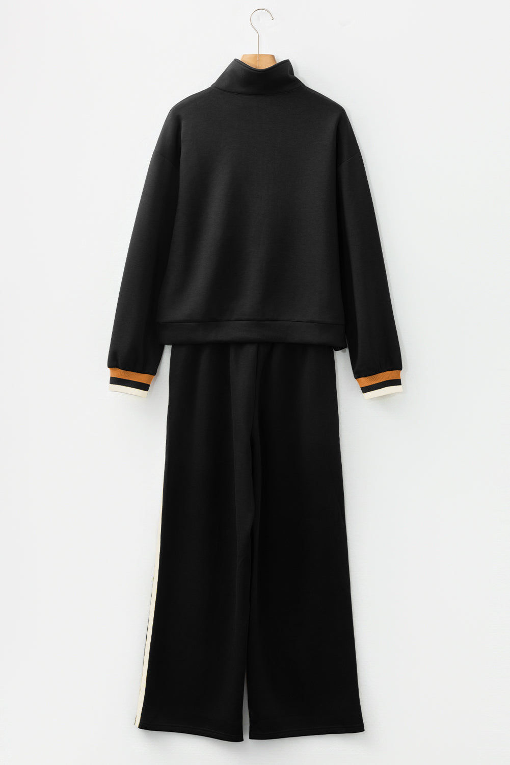 Black Striped Patchwork Set