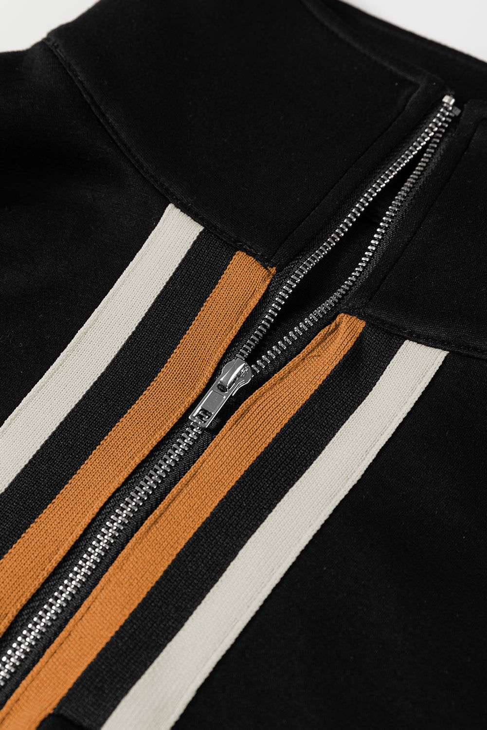 Black Striped Patchwork Set