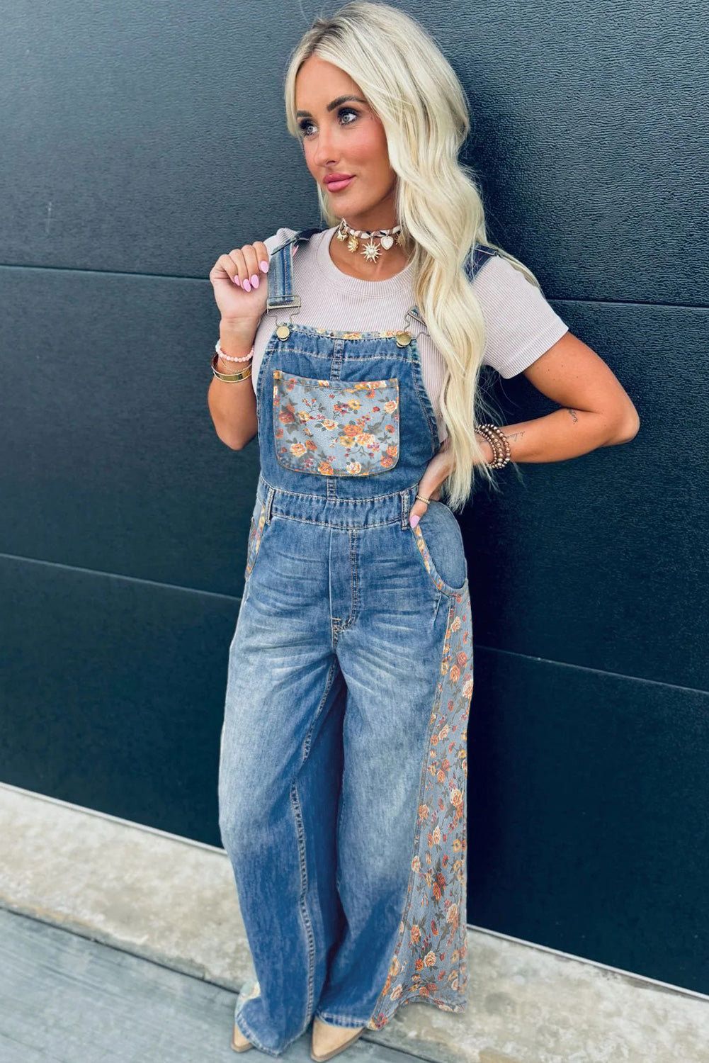 Peacock Patchwork Overalls