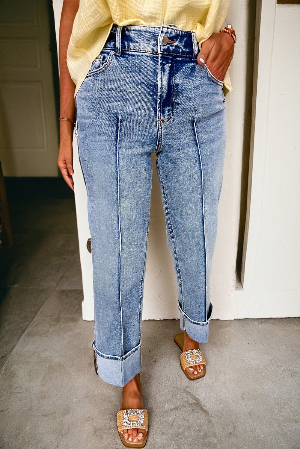 Center Seam Cuffed Jean