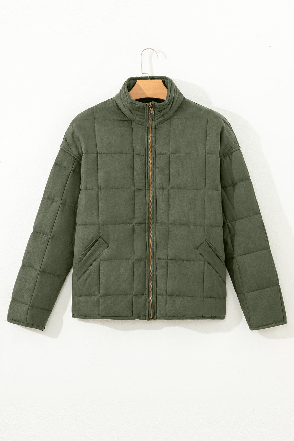 Green Zip Quilted Jacket