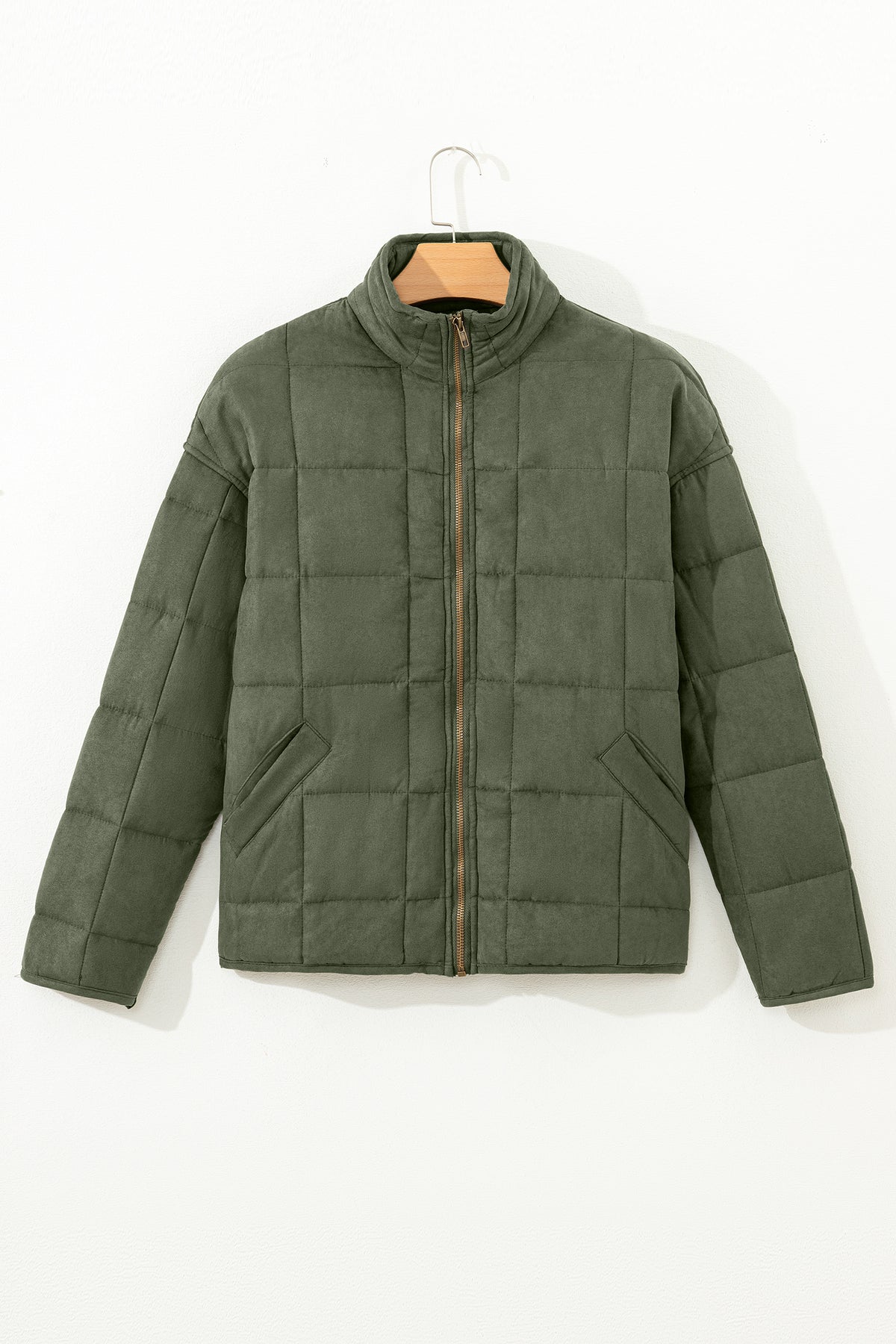 Green Zip Quilted Jacket