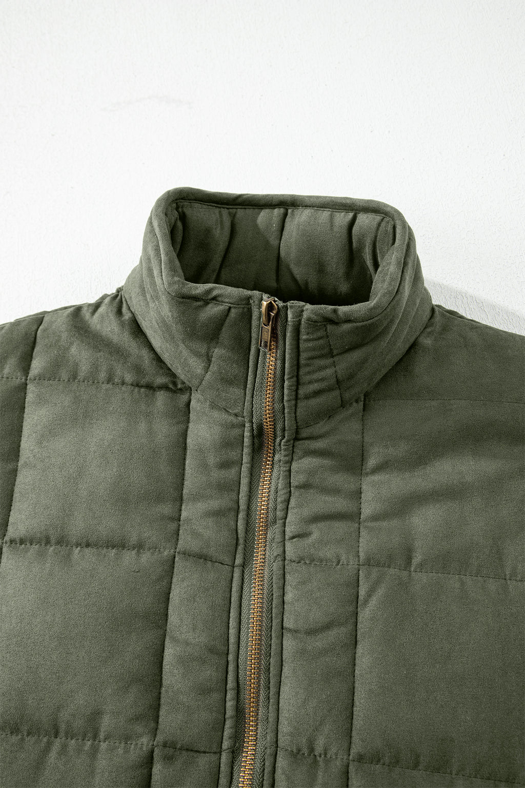 Green Zip Quilted Jacket