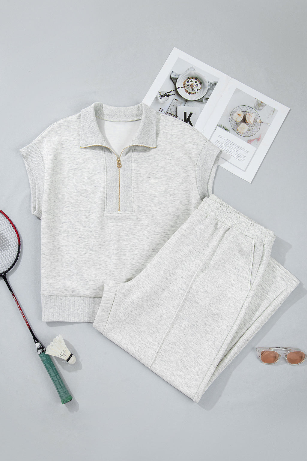 Light Grey Gold Pant Set
