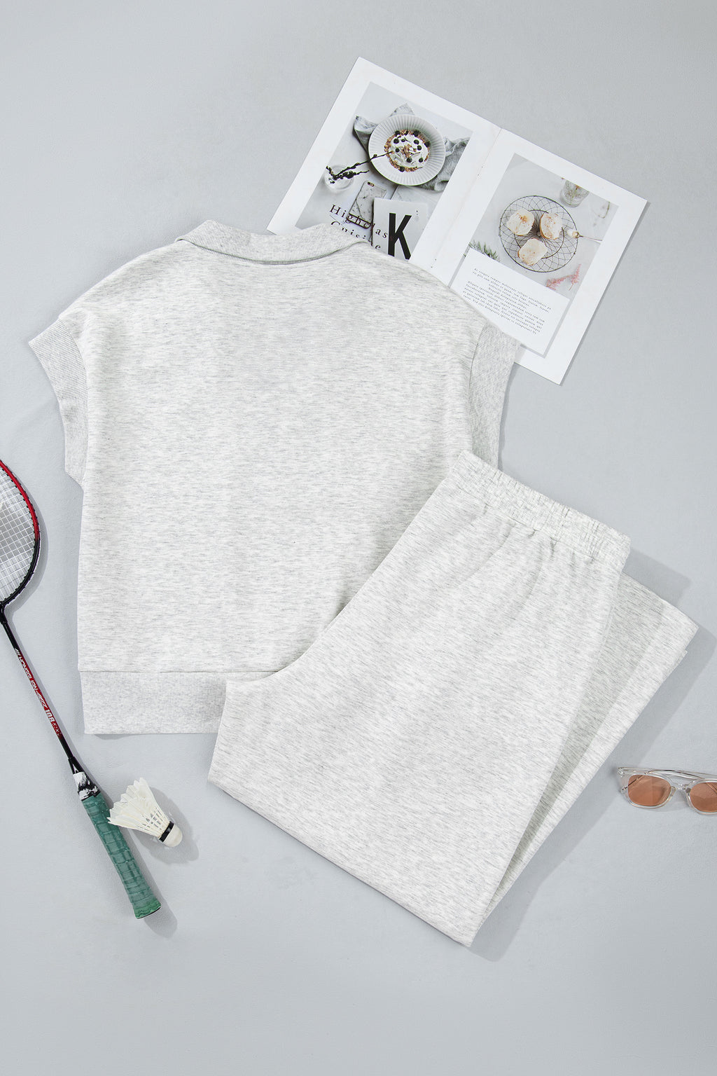 Light Grey Gold Pant Set