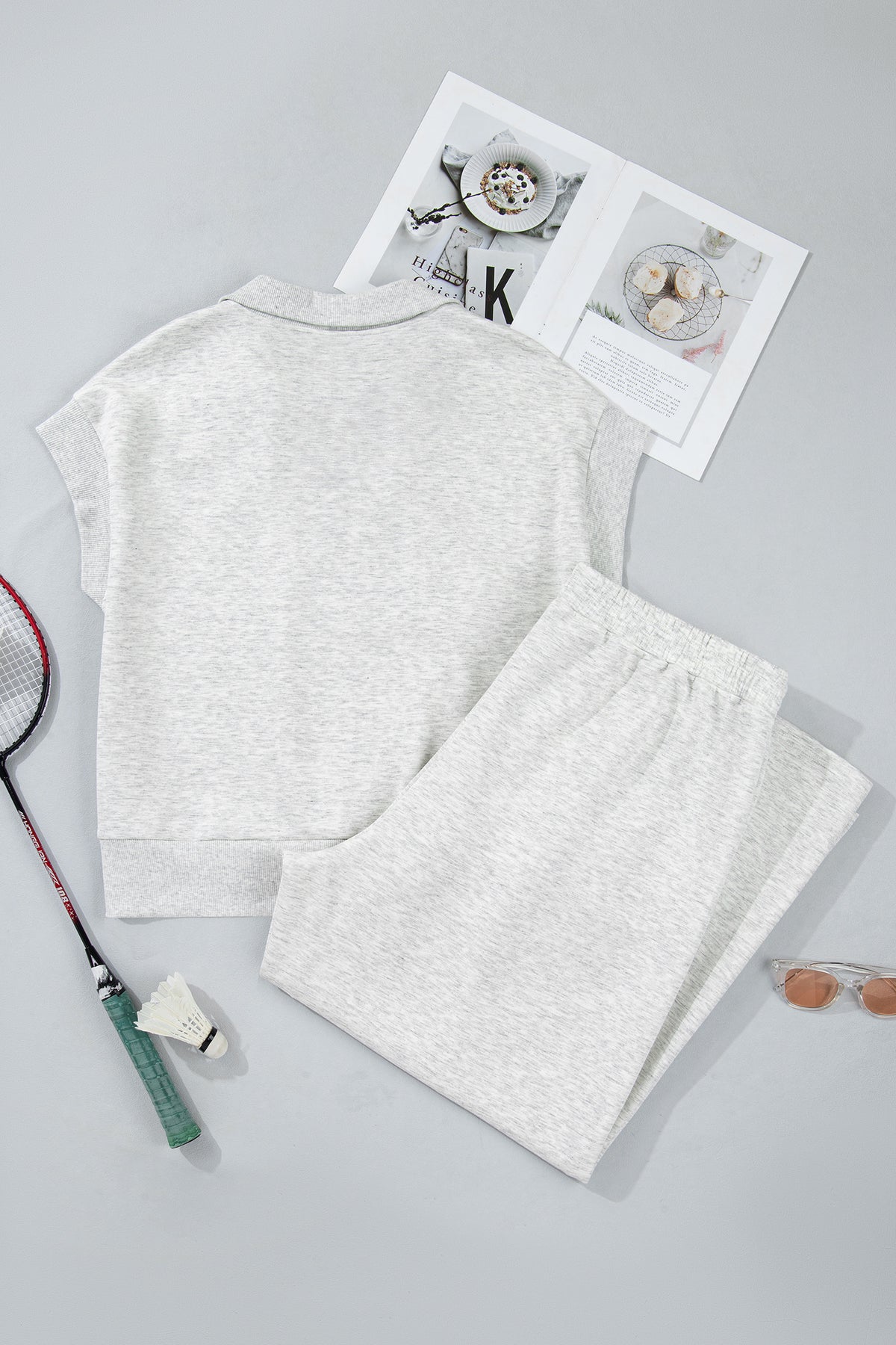 Light Grey Gold Pant Set