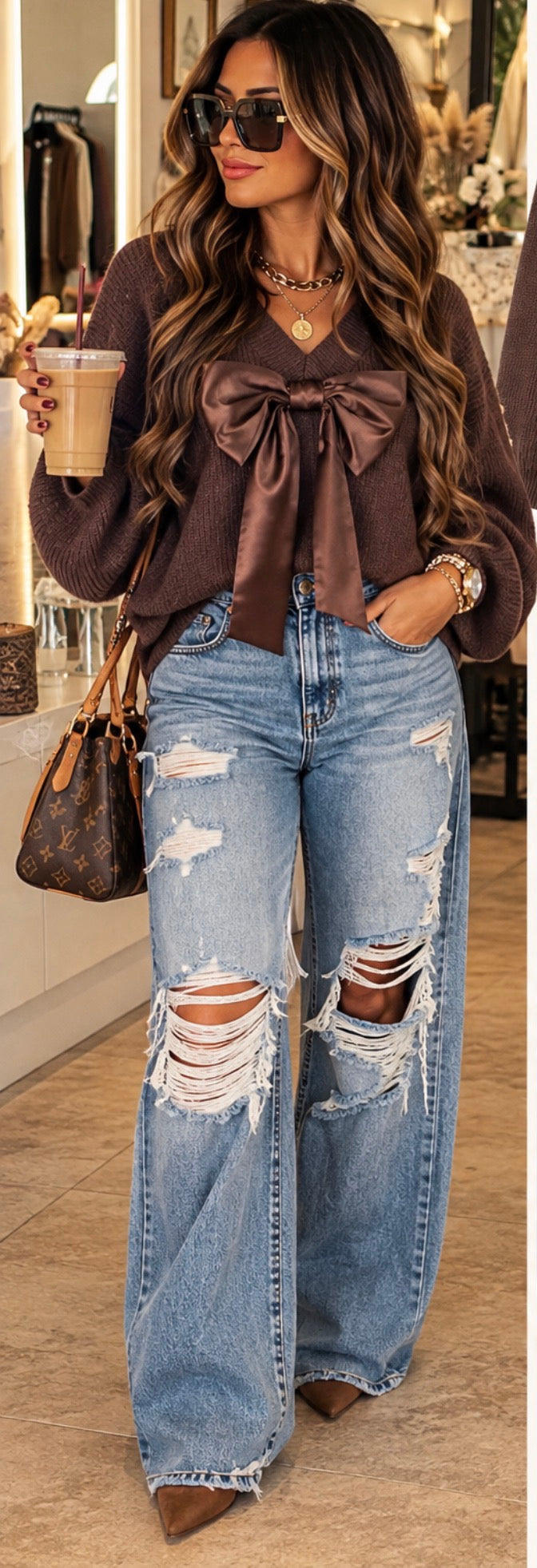 Satin  Knit Sweater