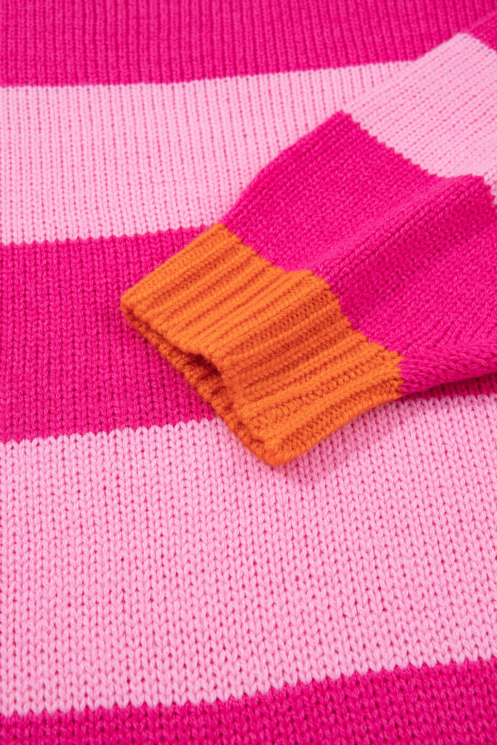 Rose Stripe Casual Colorblock Knit Drop Shoulder Relaxed Sweater