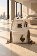 Boho Ivory Fringe  Backpack